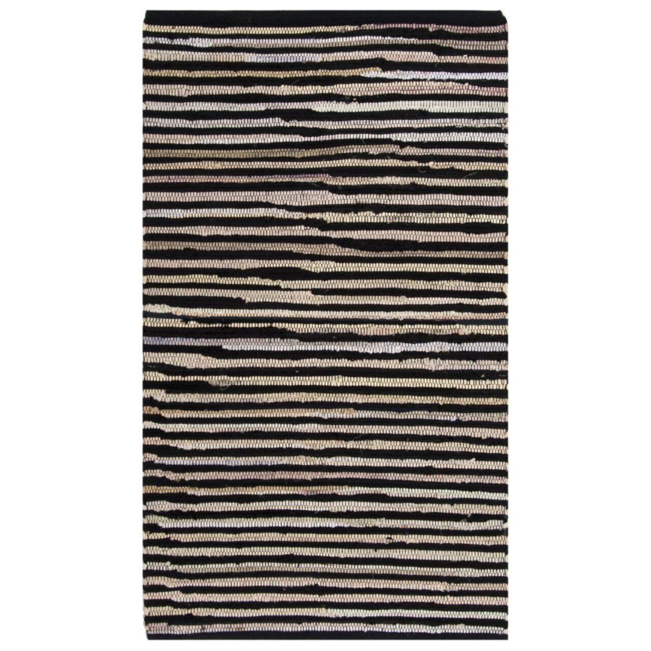 Safavieh Rag Rug Rar130Q Handwoven Black / Multi Rug Area Rug Carpet Hand-Woven
